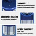Misting Spray Fans, Portable Electric Fan Rechargeable Cooler Spray Humidifier with Usb for Dorm Office Desktop, Blue