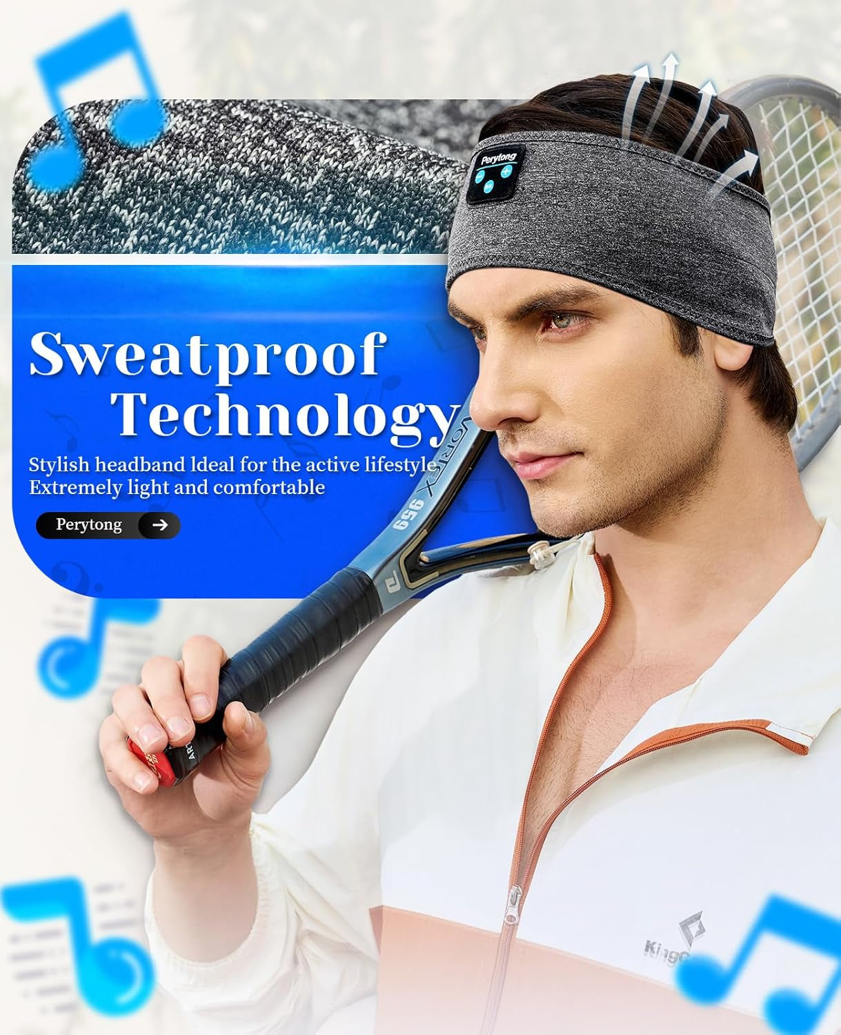 Sleeping Headphones Bluetooth Headband, Soft Long Time Play Sleeping Headsets with Built in Speakers Perfect for Workout,Running,Yoga,Travel, Darkgray