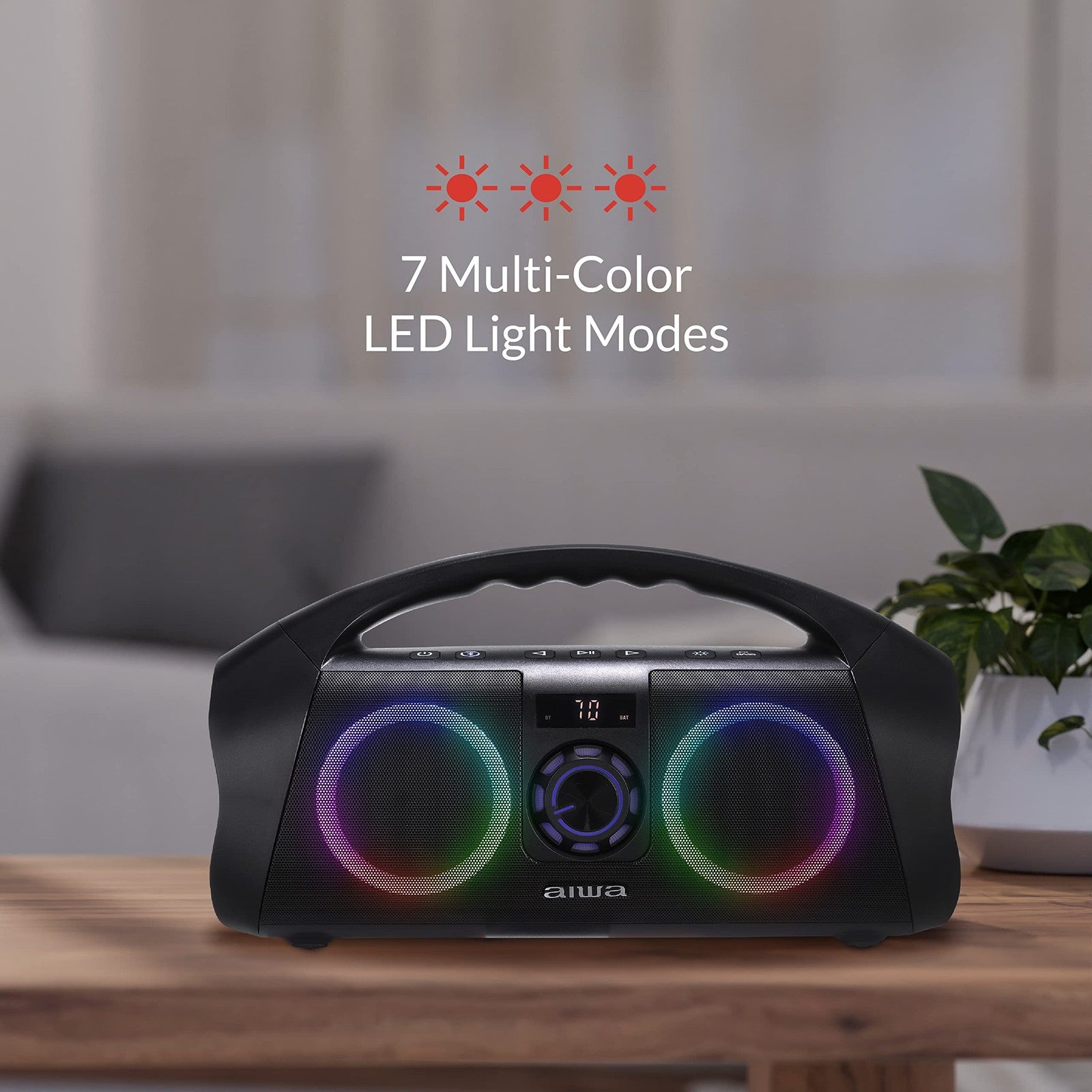 Portable Bluetooth Boombox Speaker 120W Peak IPX7 Waterproof LED Display