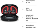 Wireless Earbuds, Wireless Bluetooth Headphones, Bluetooth 5.2 Sport Headphones (Red)