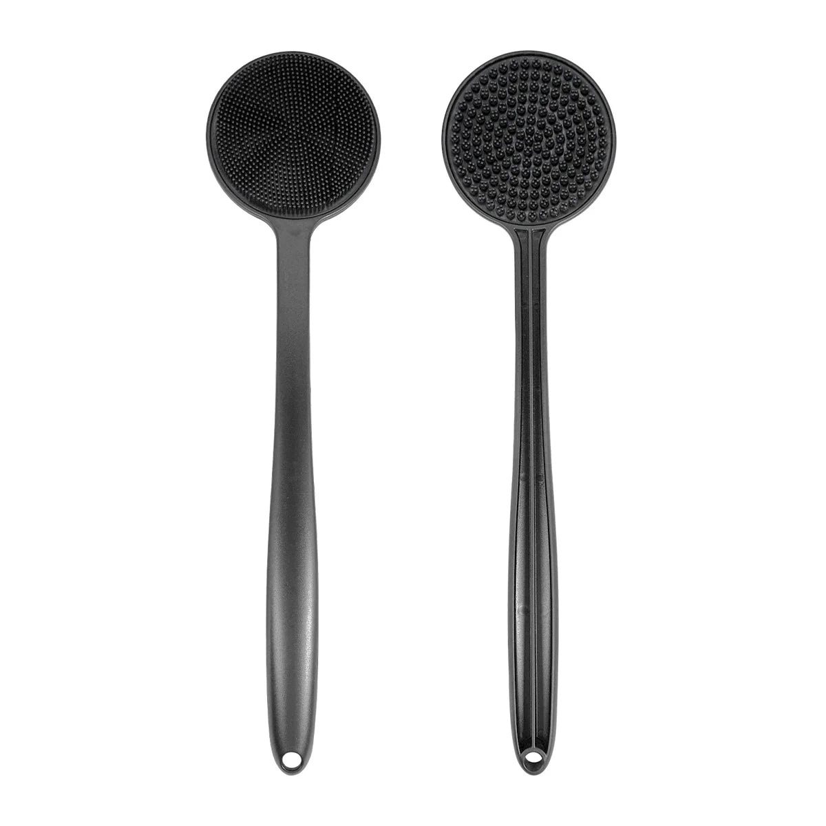 Long Handle Bath Brush and Shampoo Brush Set - Exfoliating Body Scrubber & Scalp Massage Brush for Shower, Bath & Skin Care (2-P