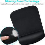 Ergonomic Mouse Pad with Wrist Support Gel Mouse Pad with Wrist Rest, Comfortable Computer Mouse Pad for Laptop, Mousepad with Non-Slip PU Base for Working Studying Easy Typing & Pain Relief