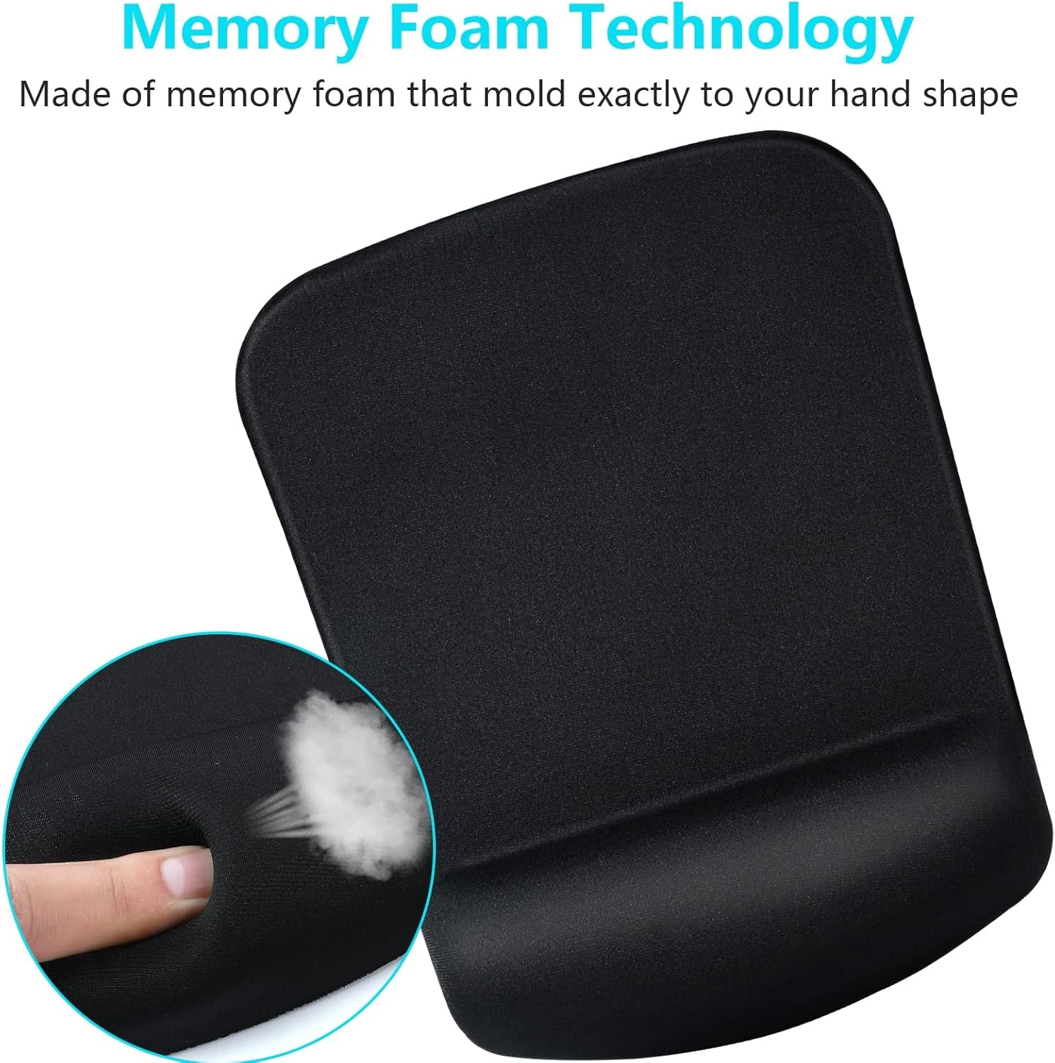 Ergonomic Mouse Pad with Wrist Support Gel Mouse Pad with Wrist Rest, Comfortable Computer Mouse Pad for Laptop, Mousepad with Non-Slip PU Base for Working Studying Easy Typing & Pain Relief