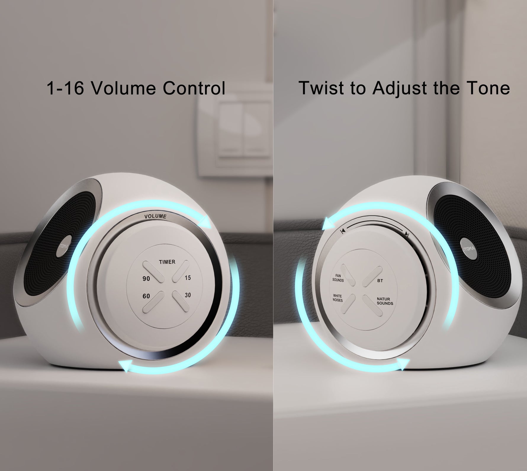 White Noise Machine, 30 Soothing Sounds Options Including Fan, Nature & White Noise, Sleep Timer, Bluetooth, Adjustable Volume, Sleep Sound Machine for Adults  318