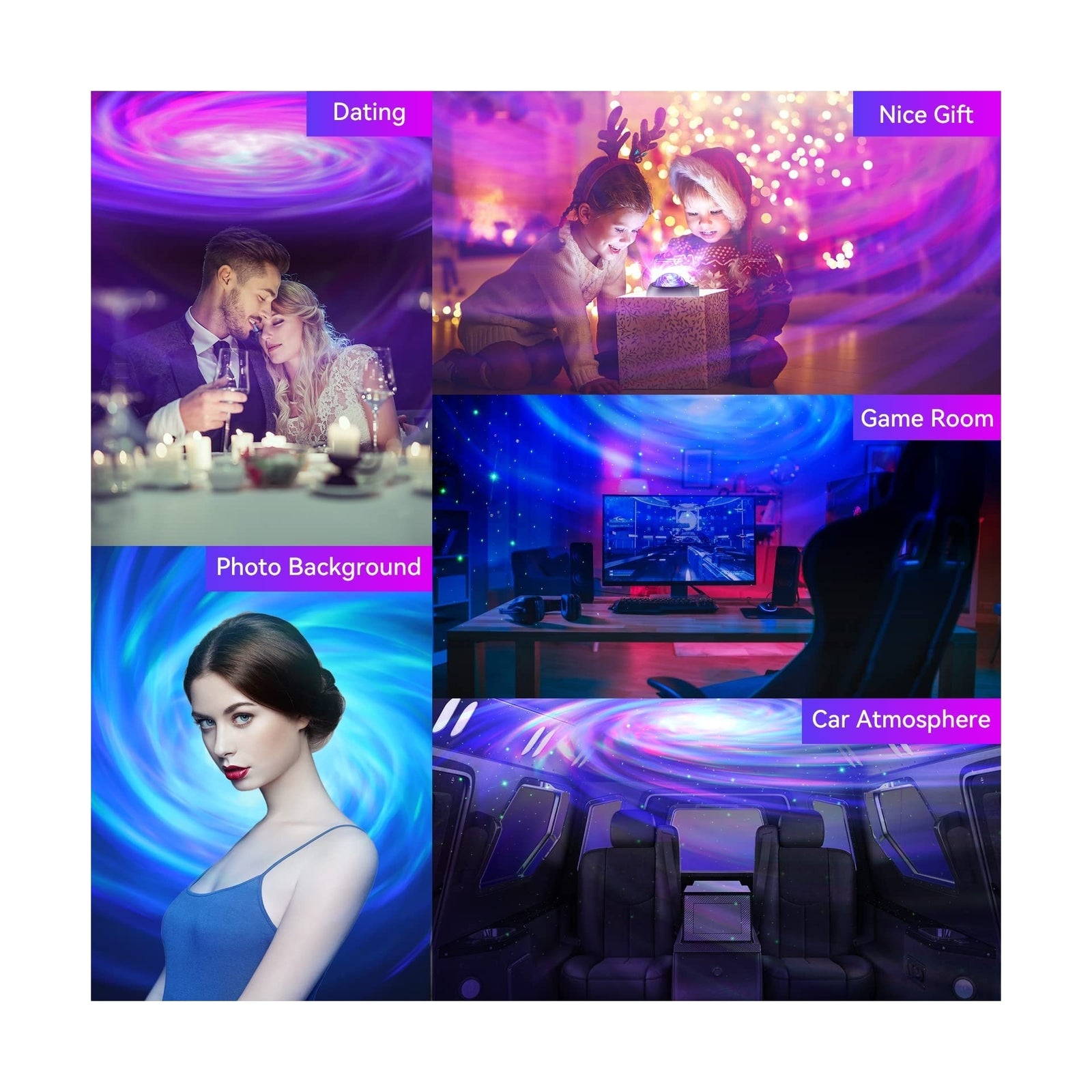 ENOKIK Galaxy Projector, Star Projector Built-In Bluetooth Speaker, Night Lig...