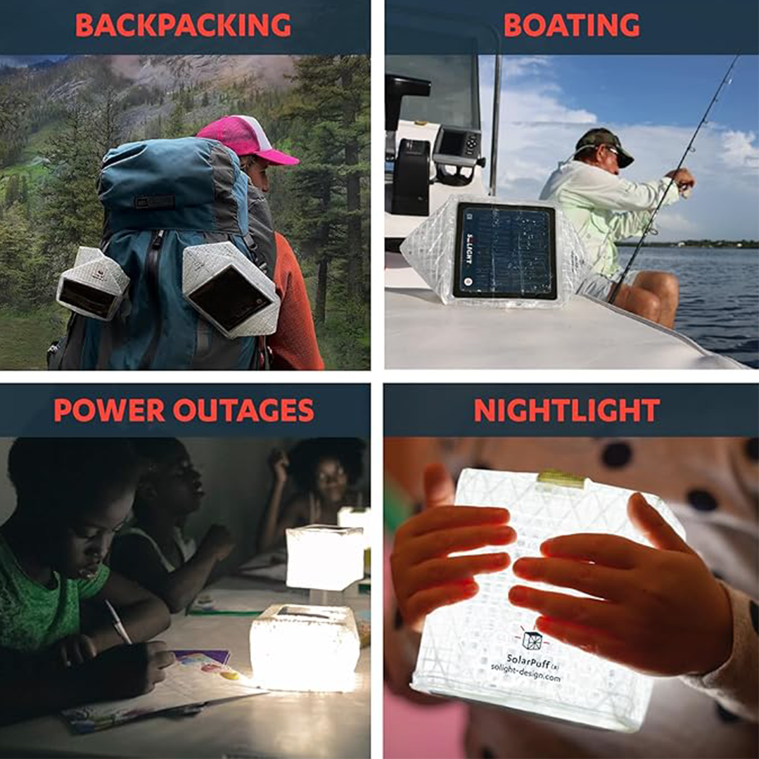 Solar camping lantern inflatable
