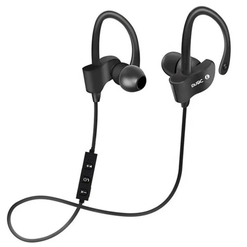 Wireless Headphones Earloop Ear Hook Earbuds Wireless Bluetooth Headset Handsfree Neckband with Mic Bluetooth Earphones