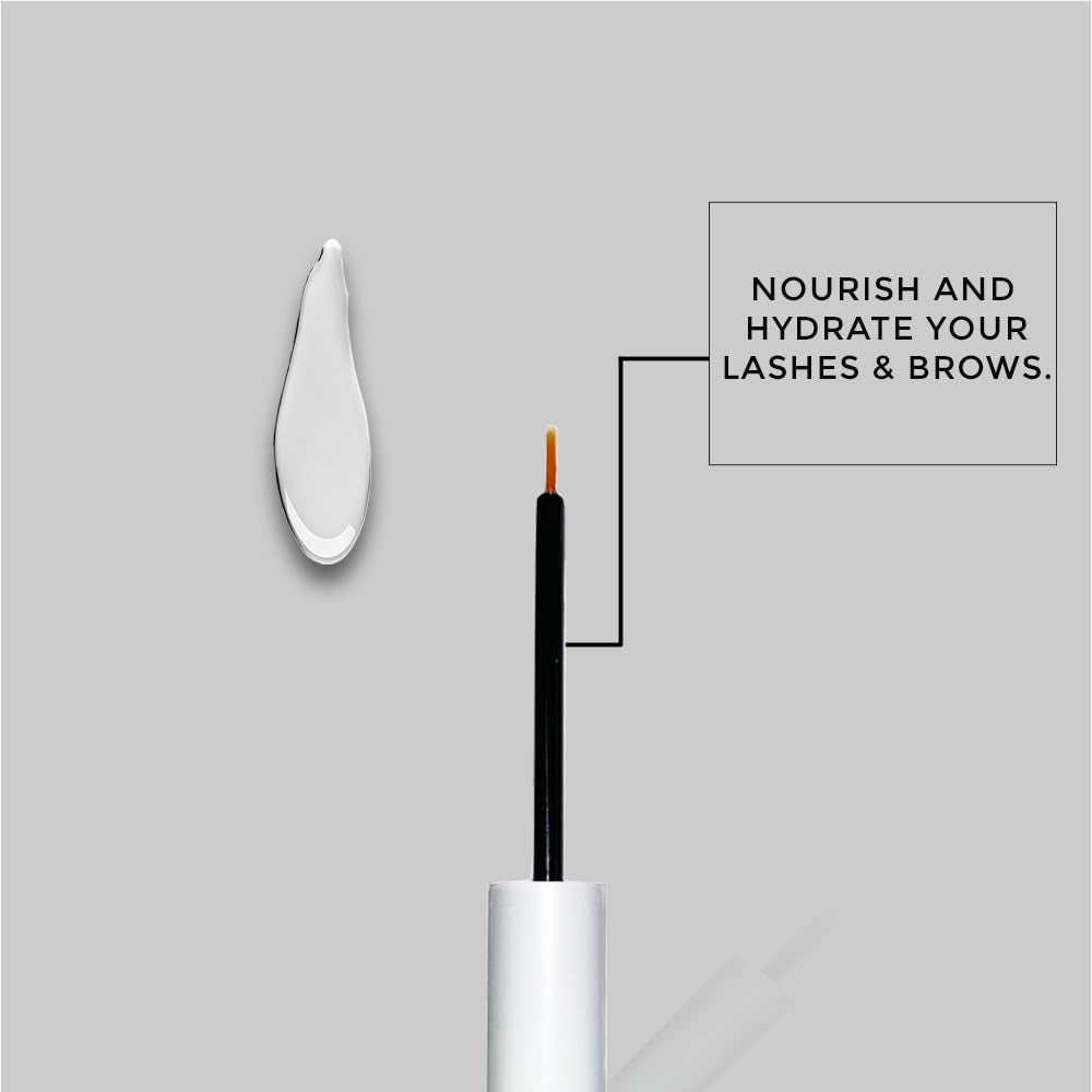 Eyelash Growth Serum - with Instant Lash Volume Effect. Eyebrow Growth Treatment. Dermatologist Approved Lash Enhancing Serum 2-4 Weeks (5Ml Large Size) 6 Months Use. Organic, Vegan & Cruelty-Free