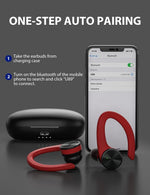 Wireless Earbuds, Wireless Bluetooth Headphones, Bluetooth 5.2 Sport Headphones (Red)