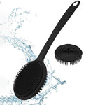 Long Handle Bath Brush and Shampoo Brush Set - Exfoliating Body Scrubber & Scalp Massage Brush for Shower, Bath & Skin Care (2-P