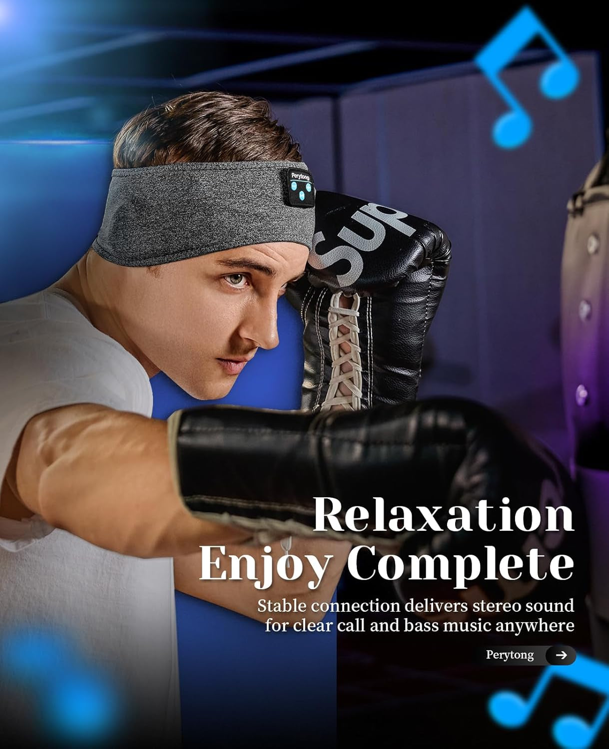 Sleeping Headphones Bluetooth Headband, Soft Long Time Play Sleeping Headsets with Built in Speakers Perfect for Workout,Running,Yoga,Travel, Darkgray