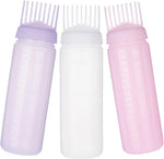3Pcs Root Comb Applicator Bottle Hair Dye Oiling Tools Graduated Scale for Precise Application for Home Salon Use