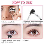 4 PCS Mascara Fan Brush Eyelash Brush Eyelash Separator Tool, Folding Angle Scalloped Lash Brush Set for Lashes, Eyelash Comb, Eye Makeup Brush Tool