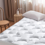 Waterproof Mattress Pad Twin XL Size Cotton Top down Alternative Filling Pillow Top Mattress Topper Cover-Fitted Quilted (Twin XL Mattress Pad)