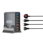 435W 6-Port Gan Desktop Power Station 3C3A USB-C PD Fast Charger Universal Multi-Device for Phone Charging Station