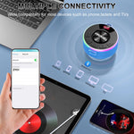 Bluetooth Shower Speaker, IPX7 Waterproof Portable Wireless Speaker with Suction Cup, 12H Playtime, 360° Sound, RGB LED, Hands-Free Calls, Mini Speaker for Bathroom Pool Beach Outdoor, Blue