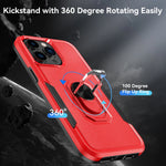 Phone Case with Ring Stand for Iphone 14 Pro Max/14 Pro/14 Plus/14 Shockproof Armor Cover, Red