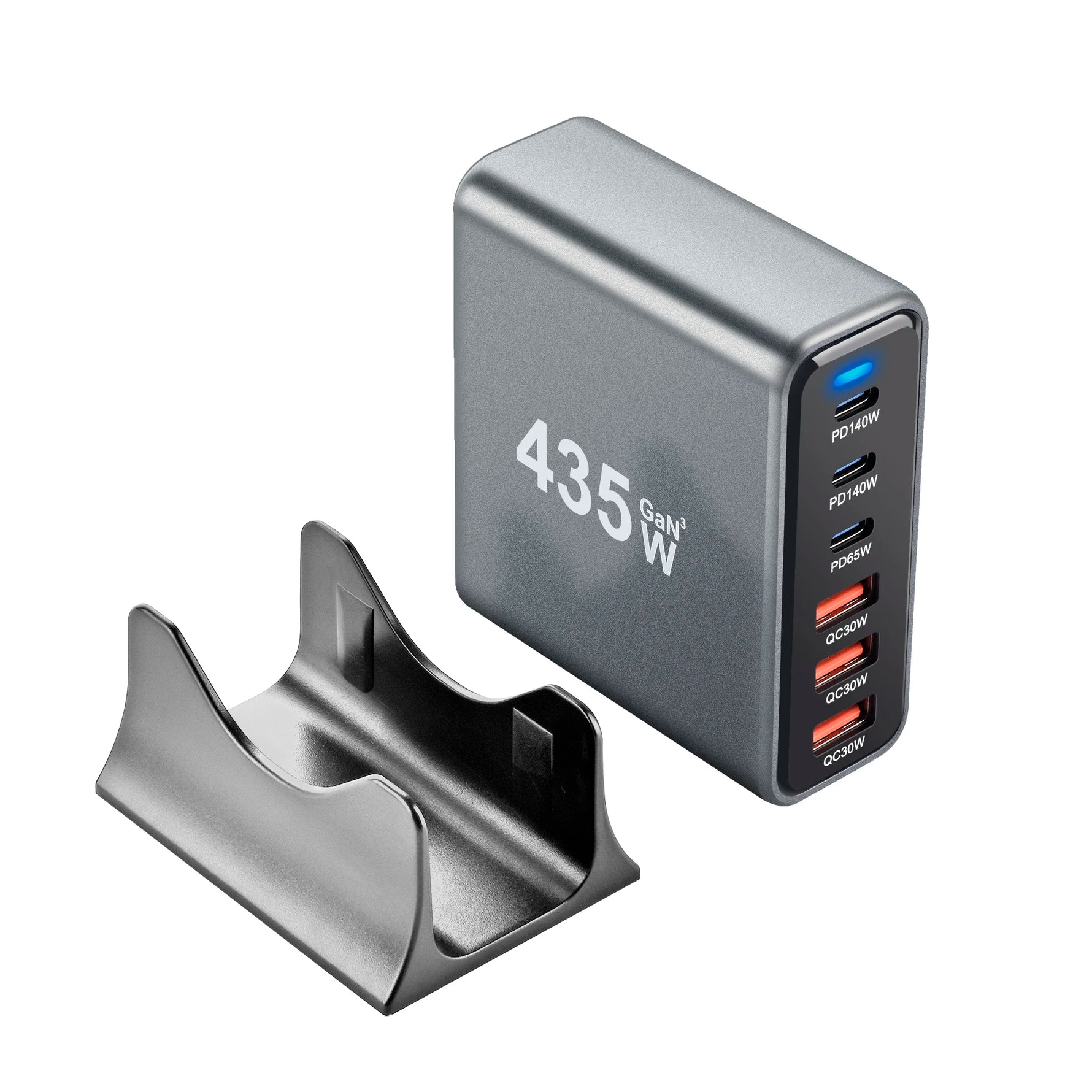 435W 6-Port Gan Desktop Power Station 3C3A USB-C PD Fast Charger Universal Multi-Device for Phone Charging Station