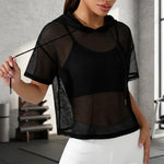 Mesh athletic crop top