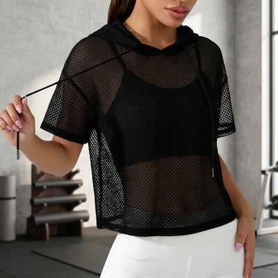 Mesh athletic crop top