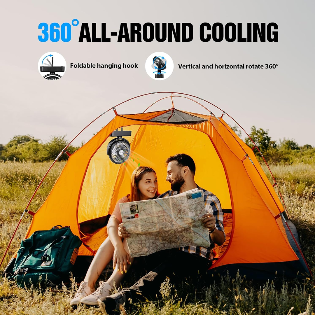 Tent fan rechargeable hanging