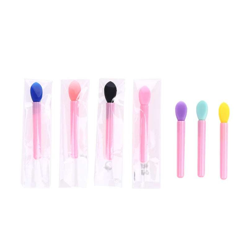 10Pcs Silicone Lip Brush Set Small Makeup Brushes Lipstick Applicator Brushes for Lip Care Makeup Use