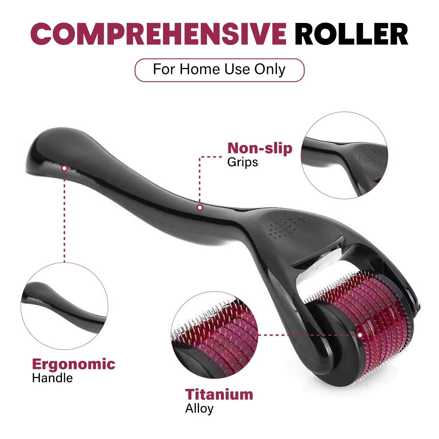 Micro Needling 540 Roller Derma Roller Professional Titanium Dermaroller 0.2/0.25/0.3Mm Hair Regrowth Beard Growth Treatment