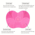 Apple Shaped Silicone Makeup Brush Cleaning Pad-Efficient & Portable & Reusable Makeup Brush Cleaning Mat with Suction Cup