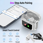 Touch Screen Wireless Earbuds, Bluetooth 5.4 Ear Buds with Multifunctional with ENC Noise Cancelling Micclear Calls Earphones, 48H Bass Stereo Headphones, IP7 Waterproof Headphones for Workout