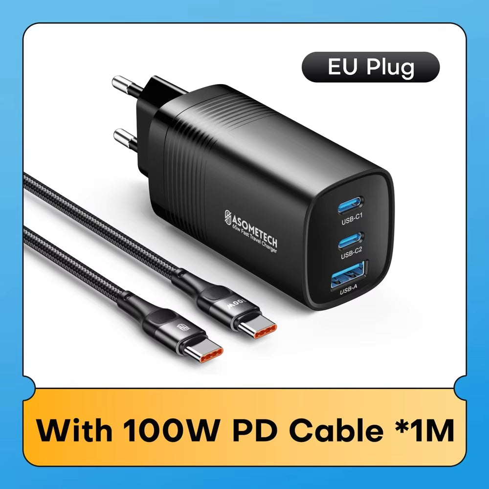 Gan USB Type C Charger 65W 45W PPS PD QC4.0 Quick Charger for Macbook Laptop IPAD Tablet Iphone 14 Samsung S23 Ultra