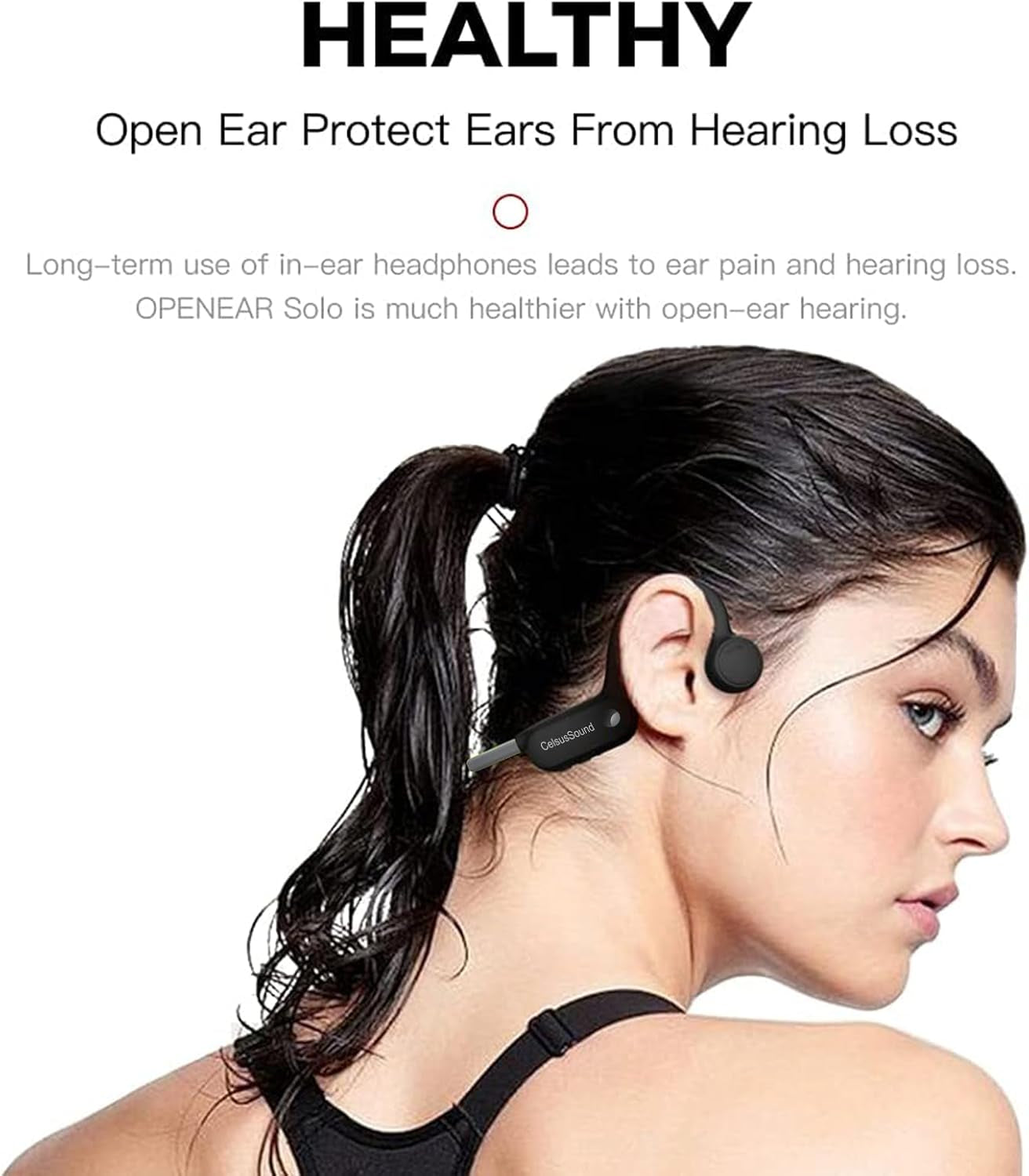 Pine Tree Tools As1-G Bone Conduction Headphones Bluetooth 5.0 Wireless Open Ear Gray