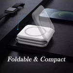 3-In-1 Magnetic Wireless Charging Station for Iphone 12-16/Pro/Max & Airpods, Foldable Travel Dock, Fast Charging Pad Compatible for Apple Watch & Android Phones