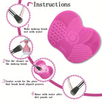 Apple Shaped Silicone Makeup Brush Cleaning Pad-Efficient & Portable & Reusable Makeup Brush Cleaning Mat with Suction Cup