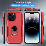 Phone Case with Ring Stand for Iphone 14 Pro Max/14 Pro/14 Plus/14 Shockproof Armor Cover, Red