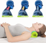 Cervical Neck Traction Device,  Neck Stretcher for Pain Relief, Cervical Neck Pillow, Neck Massage Pillow for Relieve Muscle Tension and TMJ Pain (Green)