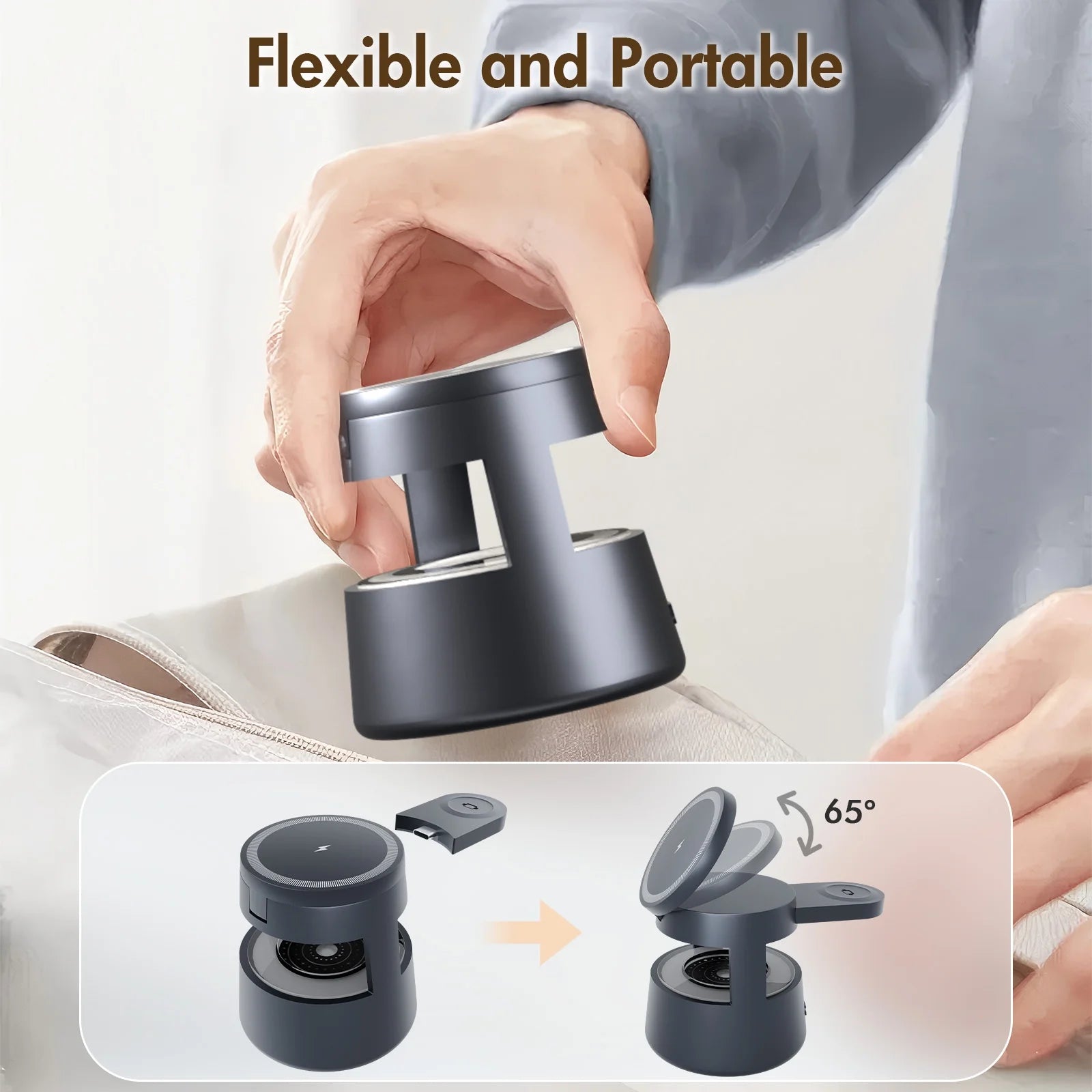 4 in 1 Wireless Charging Station, 15W Fast Charging Wireless Charger for Iphone Airpods Iwatch with Magsafe and Mushroom Light, Compatible with Iphone 8 and above Series