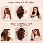 Thermal Brush 1.5 Inch Curling Iron Volumizing Brush Heated round Brush Ceramic Tourmaline Ionic Curling Comb Dual Voltage Travel Curling Iron With, LCD Display, 10 Temperature Settings