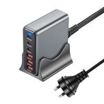 435W 6-Port Gan Desktop Power Station 3C3A USB-C PD Fast Charger Universal Multi-Device for Phone Charging Station