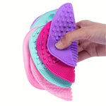 Apple Shaped Silicone Makeup Brush Cleaning Pad-Efficient & Portable & Reusable Makeup Brush Cleaning Mat with Suction Cup