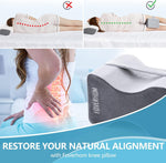 Memory Foam Knee Pillow,Orthopedic Leg Pillow for Sciatica Relief,Back Pain, Pregnancy, Leg Pain, Hip Pain and Sciatica Relief, Grey