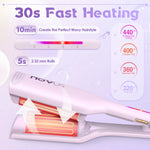 Curling Iron Hair Crimper Waver - 1.25 Inch Anti-Scald Waves Curling Wand, Ionic Deep Waver Hair Curler Tool
