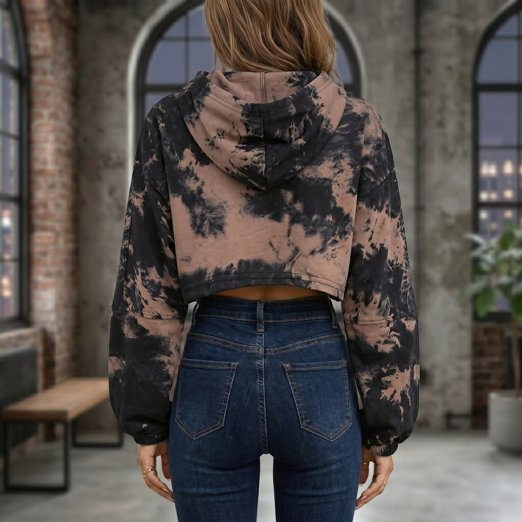 Tie-dye hoodie cropped