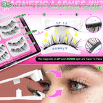 Magnetic Eyelashes - No Glue, No Eyeliner - Natural Look - 3 Styles - Synthetic Fibers - Black - Pair
