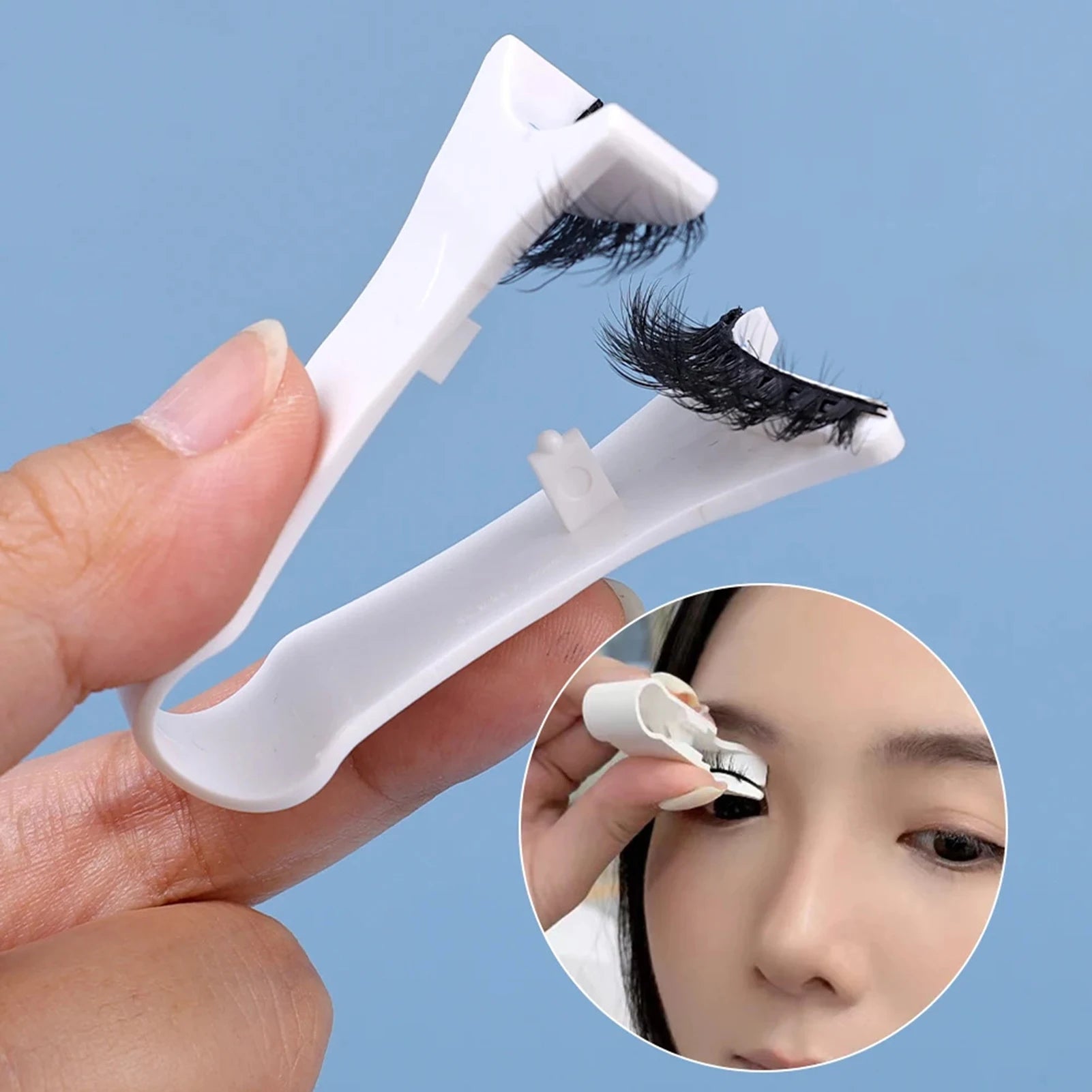 Magnetic Eyelashes Curler V Type Eyelashes Applicator Tweezers Clips Suitable for Beginners in Beauty and Makeup Tools