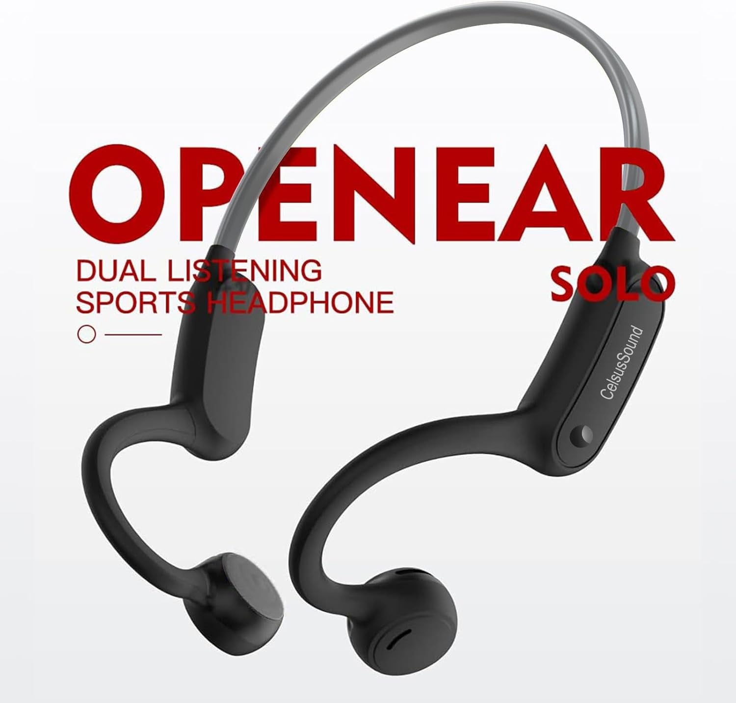 Pine Tree Tools As1-G Bone Conduction Headphones Bluetooth 5.0 Wireless Open Ear Gray
