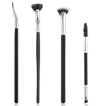 4 PCS Mascara Fan Brush Eyelash Brush Eyelash Separator Tool, Folding Angle Scalloped Lash Brush Set for Lashes, Eyelash Comb, Eye Makeup Brush Tool