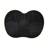 Apple Shaped Silicone Makeup Brush Cleaning Pad-Efficient & Portable & Reusable Makeup Brush Cleaning Mat with Suction Cup