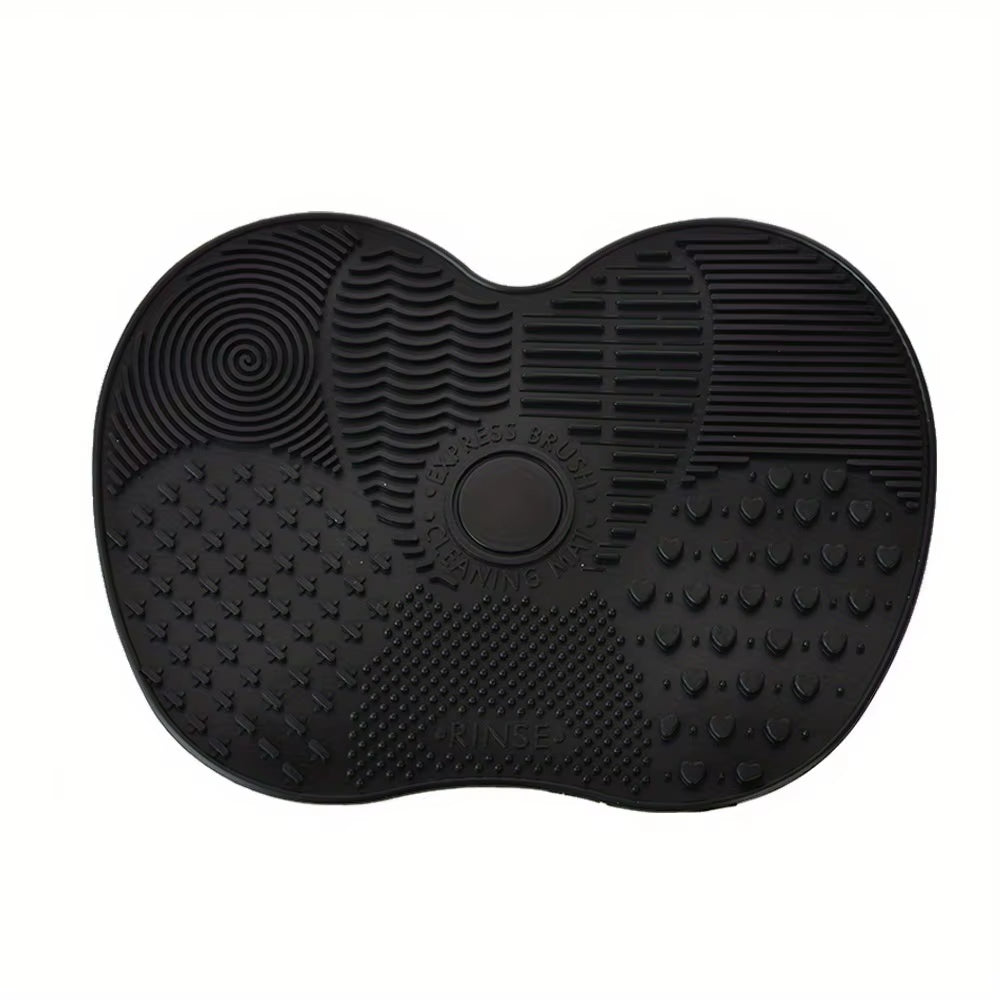 Apple Shaped Silicone Makeup Brush Cleaning Pad-Efficient & Portable & Reusable Makeup Brush Cleaning Mat with Suction Cup