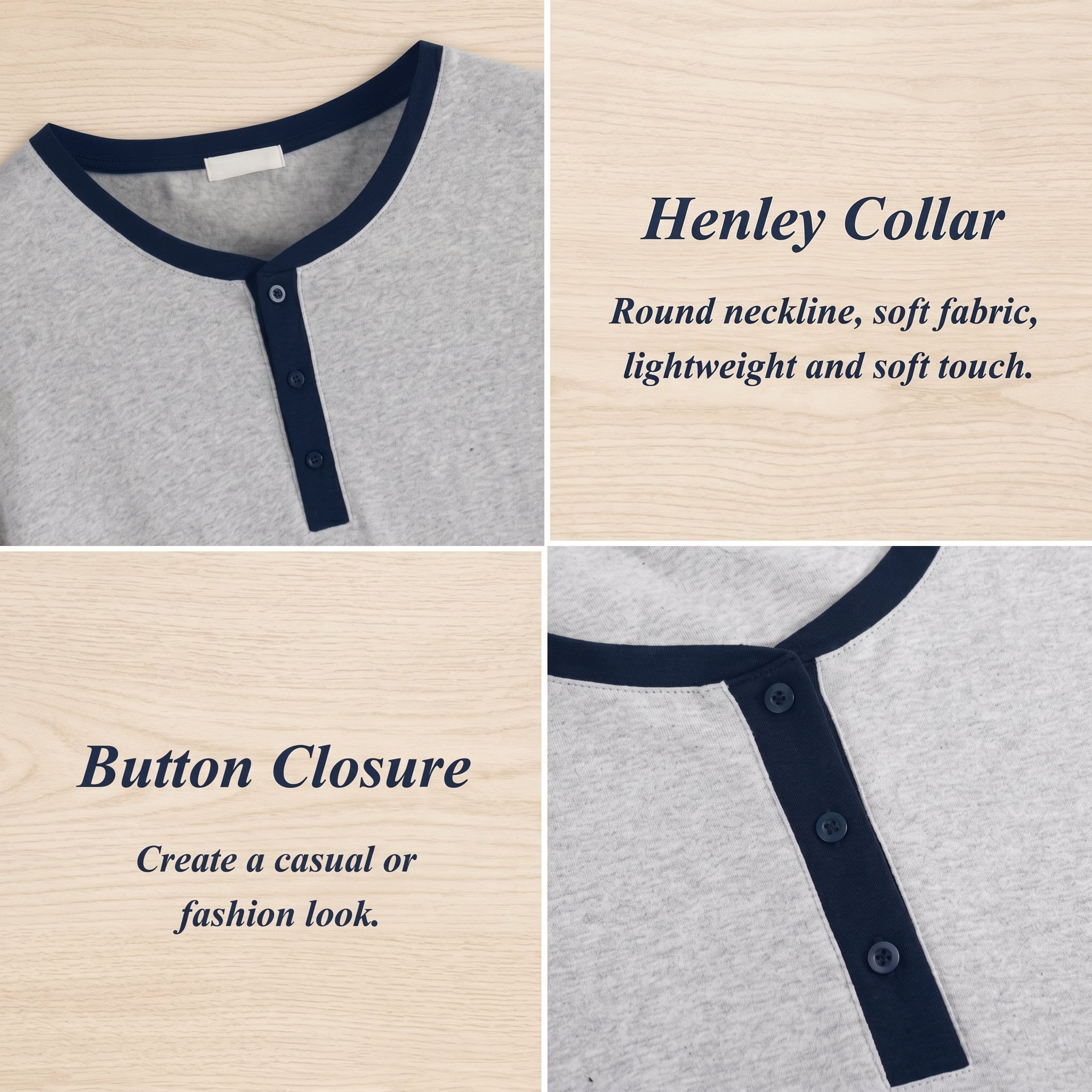 Henley pajama set men's