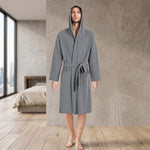 Hooded bath robe waffle